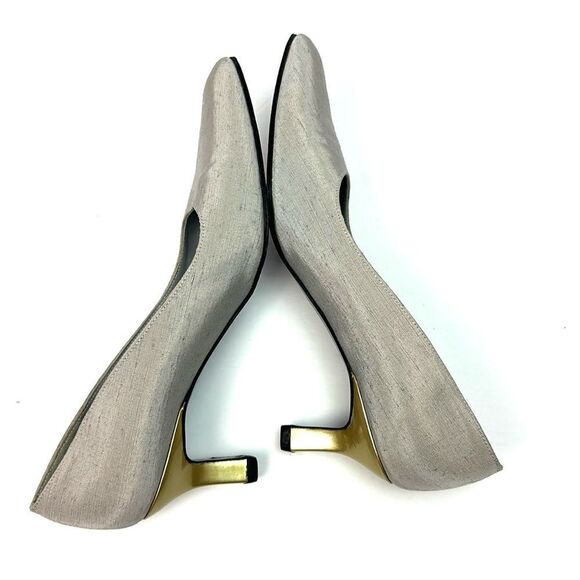 Stuart Weitzman Silver Fabric Pumps US 7,5 - Picture 6 of 15